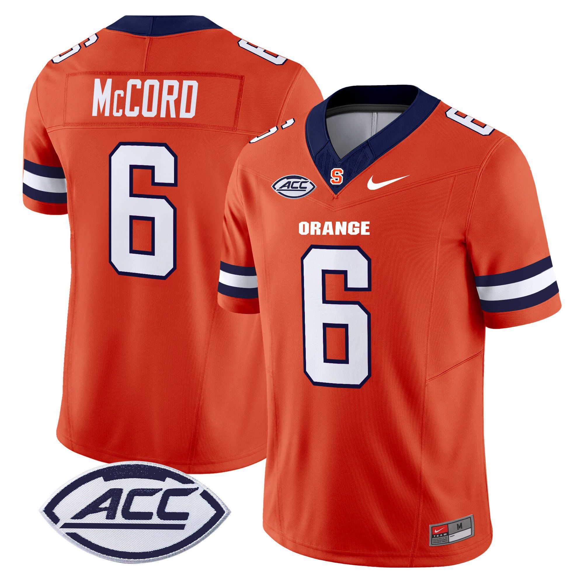 Men Syracuse Orange #6 Mccord Orange Nike 2024 Vapor Limited NCAA Jersey style 1->ncaa teams->NCAA Jersey